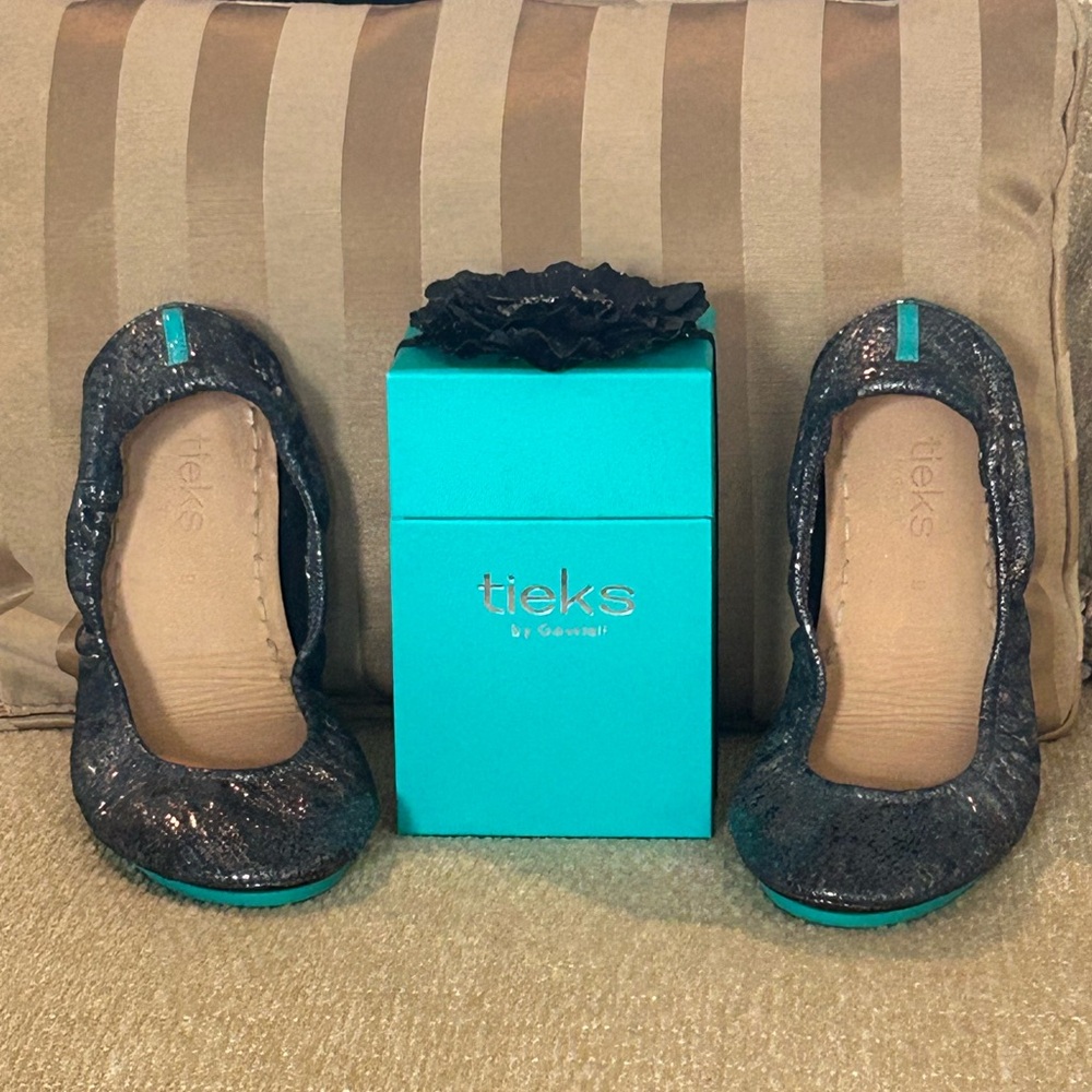 TIEKS by Gavrieli NIB Drago Ballet Flats Pristine Box Bag Pouch Dragon Bow 9